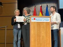 Glòria Tràfach en el lliurament del premi
